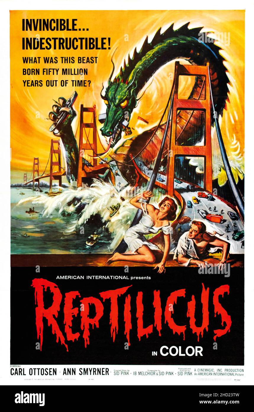 Theatrical poster for the film Reptilicus (1961). Stock Photo