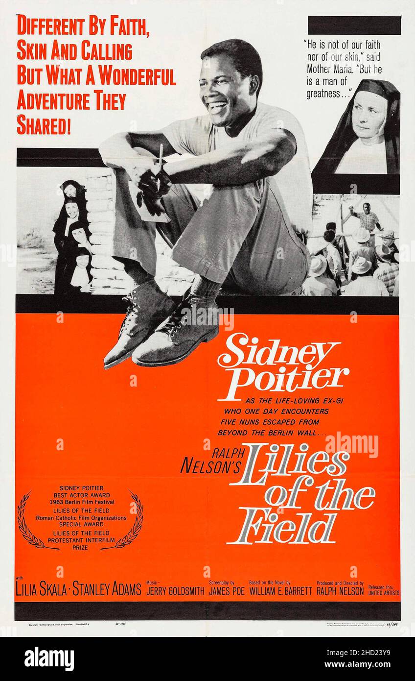Lilies of the Field (1963 movie poster) feat Sidney Poitier Stock Photo