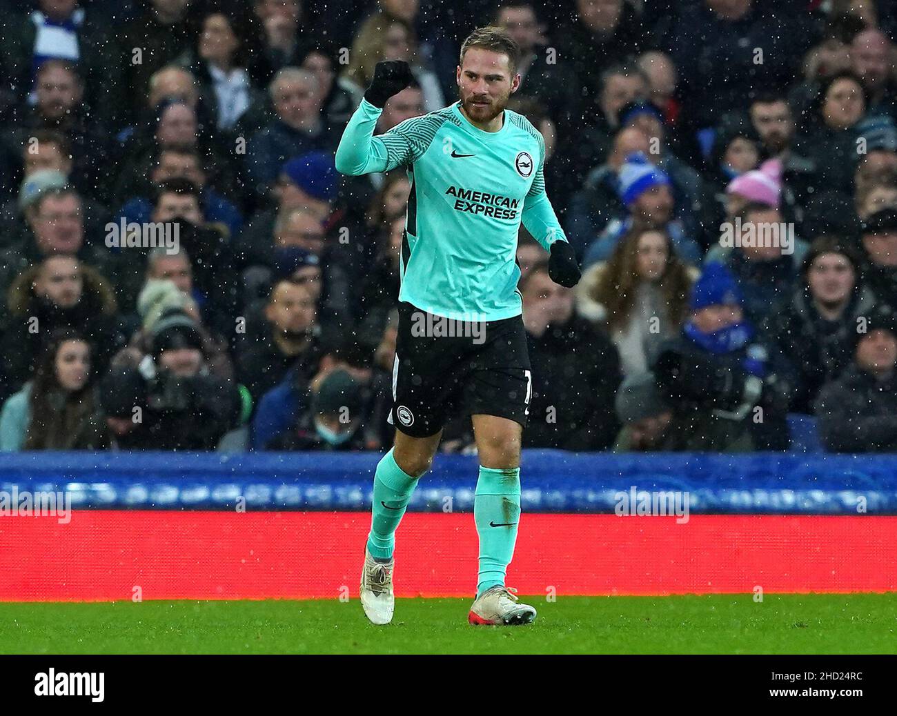 Brighton and Hove Albion's Alexis Mac Allister celebrates scoring their