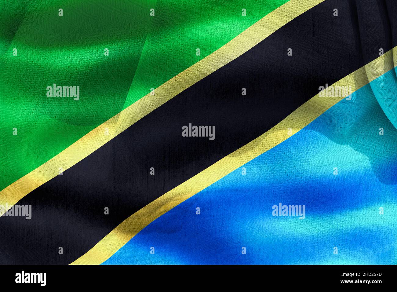 3D-Illustration of a Tanzania flag - realistic waving fabric flag Stock ...