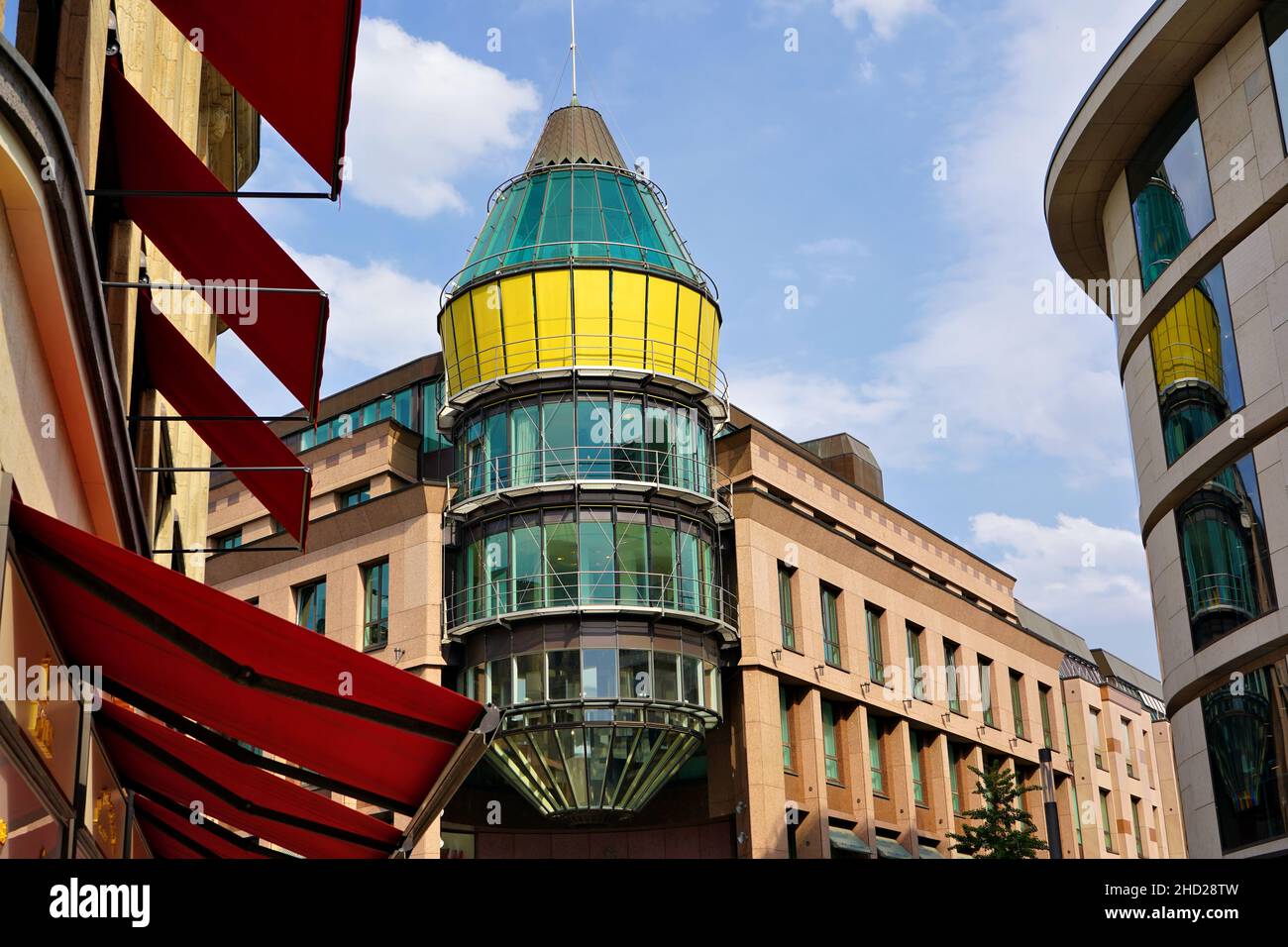 Modern facade of the upscale shopping mall 