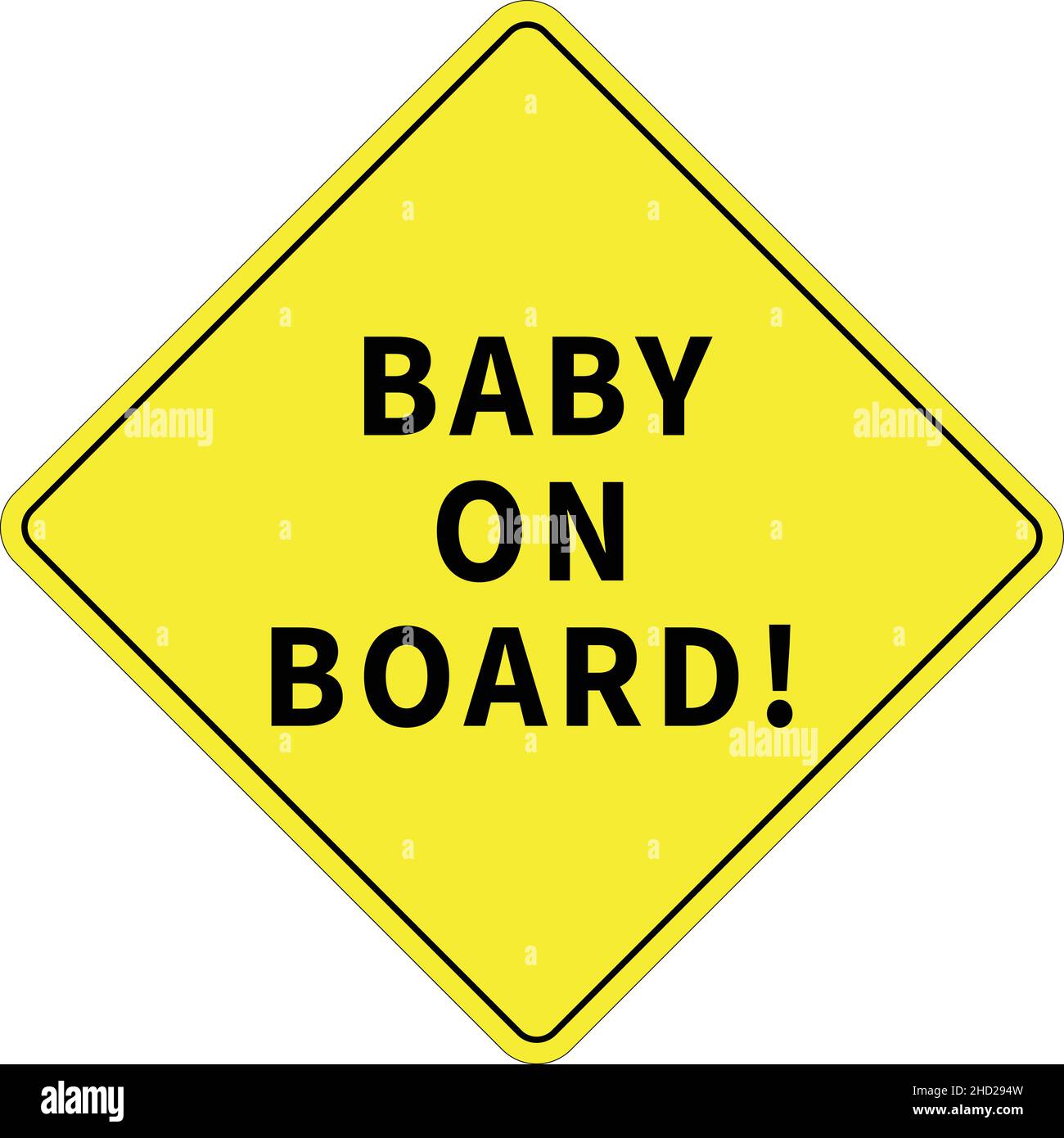 Two of 5" X 5" Baby on board Car Sticker Decal Vinyl
