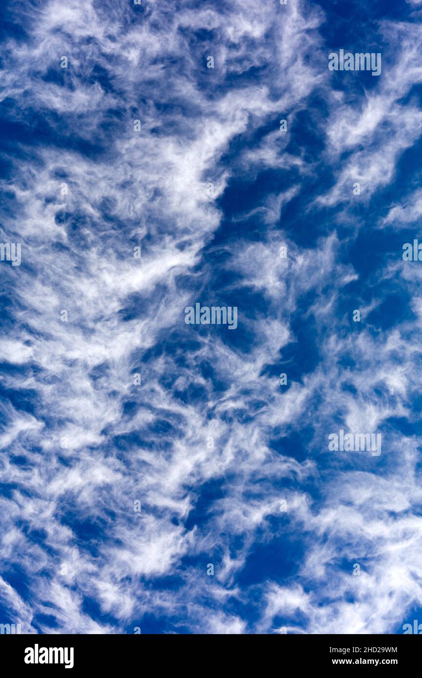 View of beautiful blue sky with white clouds Stock Photo