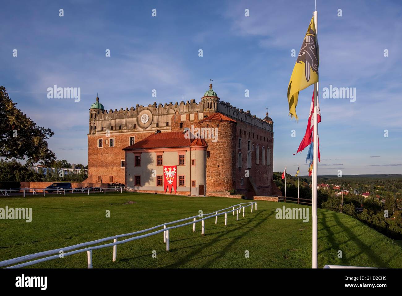 View towards medieval teutonic castle in Golub-Dobrzyn in Poland Stock Photo