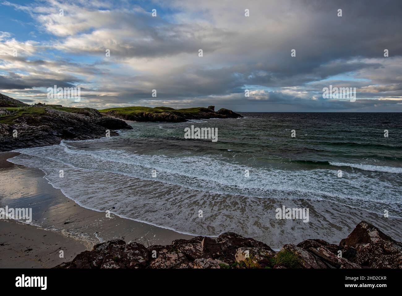 Clachtoll beach in Scotland in Assynt district near Lochinver Stock Photo