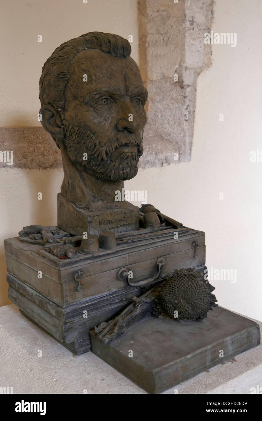 bust of Vincent van Gogh,  Espace van Gogh,Arles,Provence,France Stock Photo