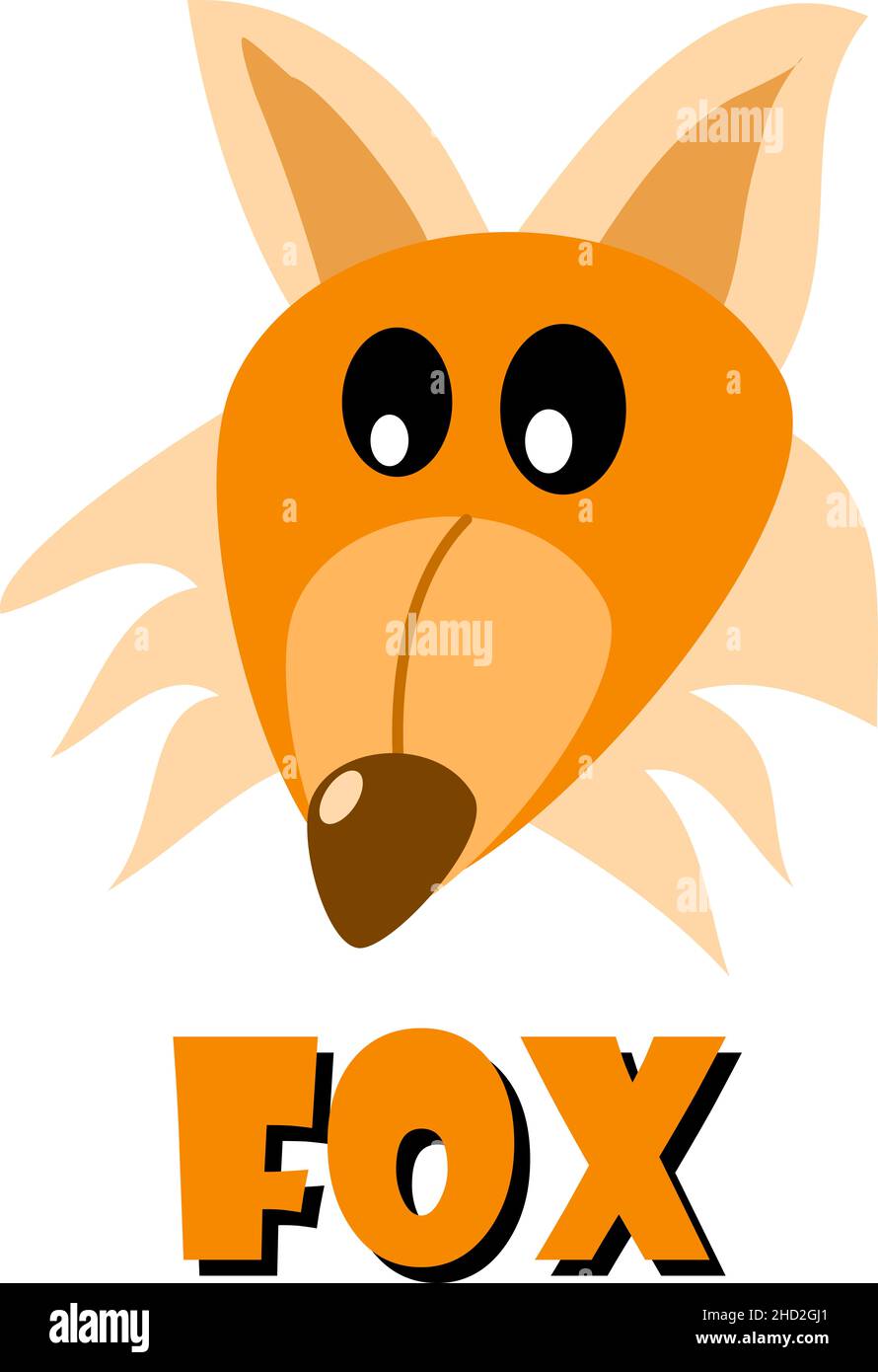 Fox icon image with text Stock Photo - Alamy