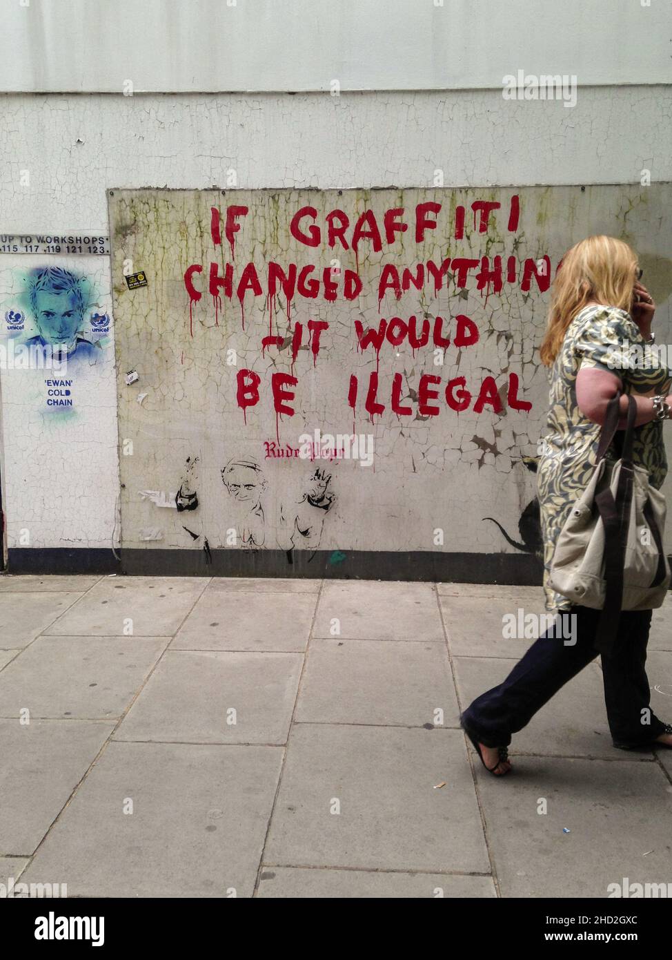 Banksy if graffiti changed anything hires stock photography and images