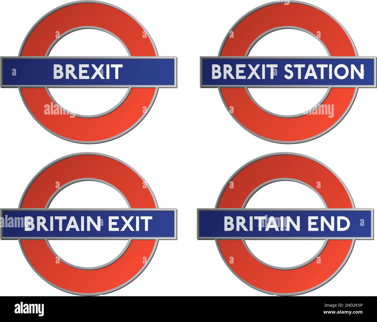 brexit as london underground sign Stock Vector