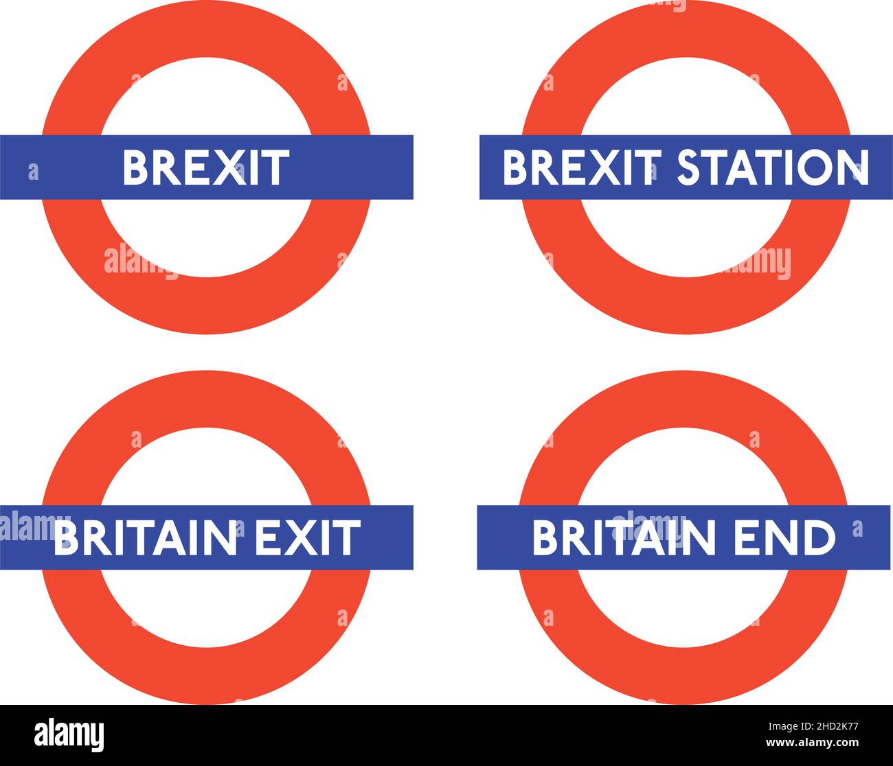 brexit as london underground sign Stock Vector