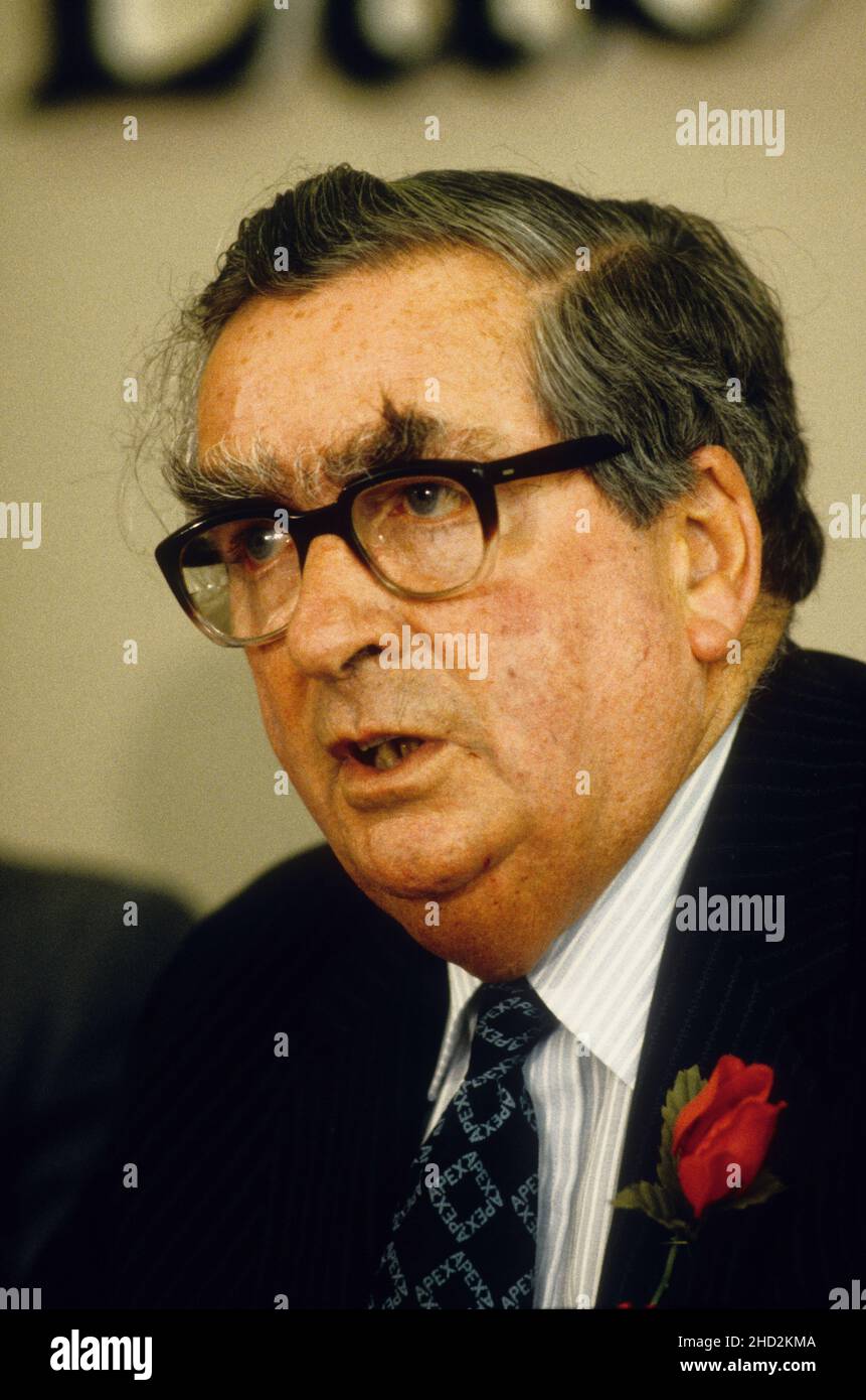 British Labour Party politican Dennis Healey at the party conference 1986 Stock Photo