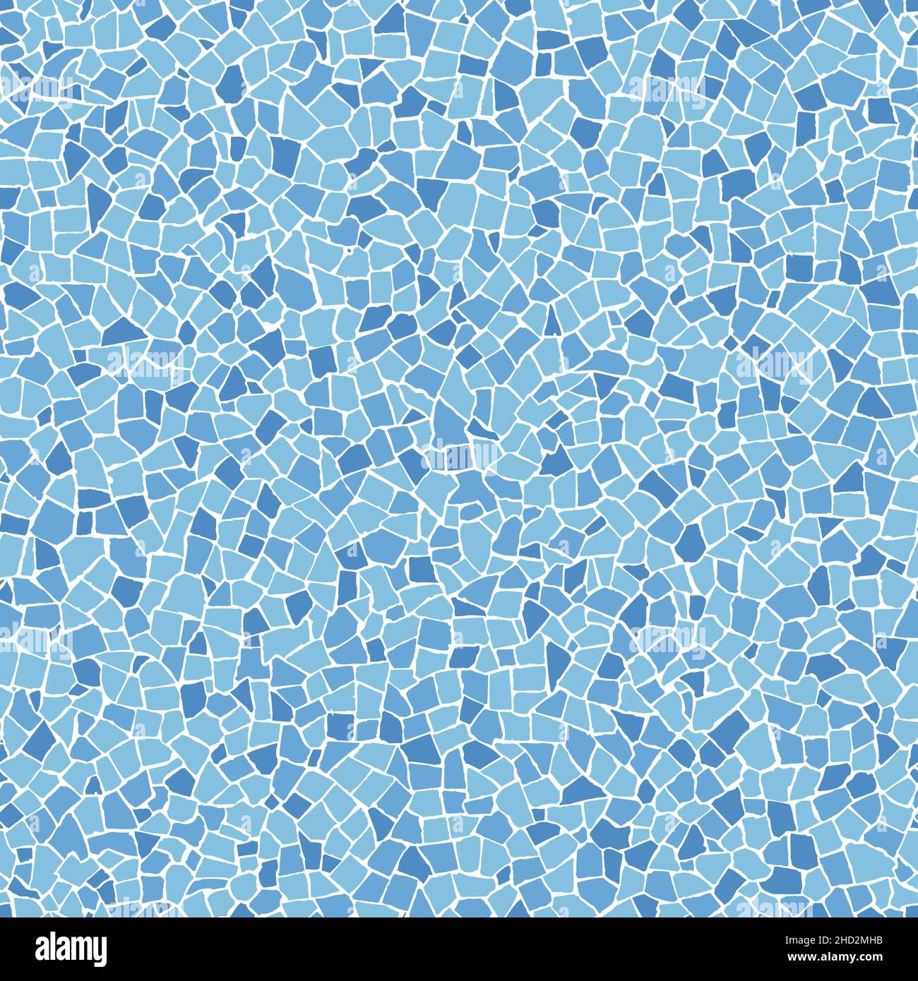 Blue broken tiles (trencadis) seamless pattern Stock Vector