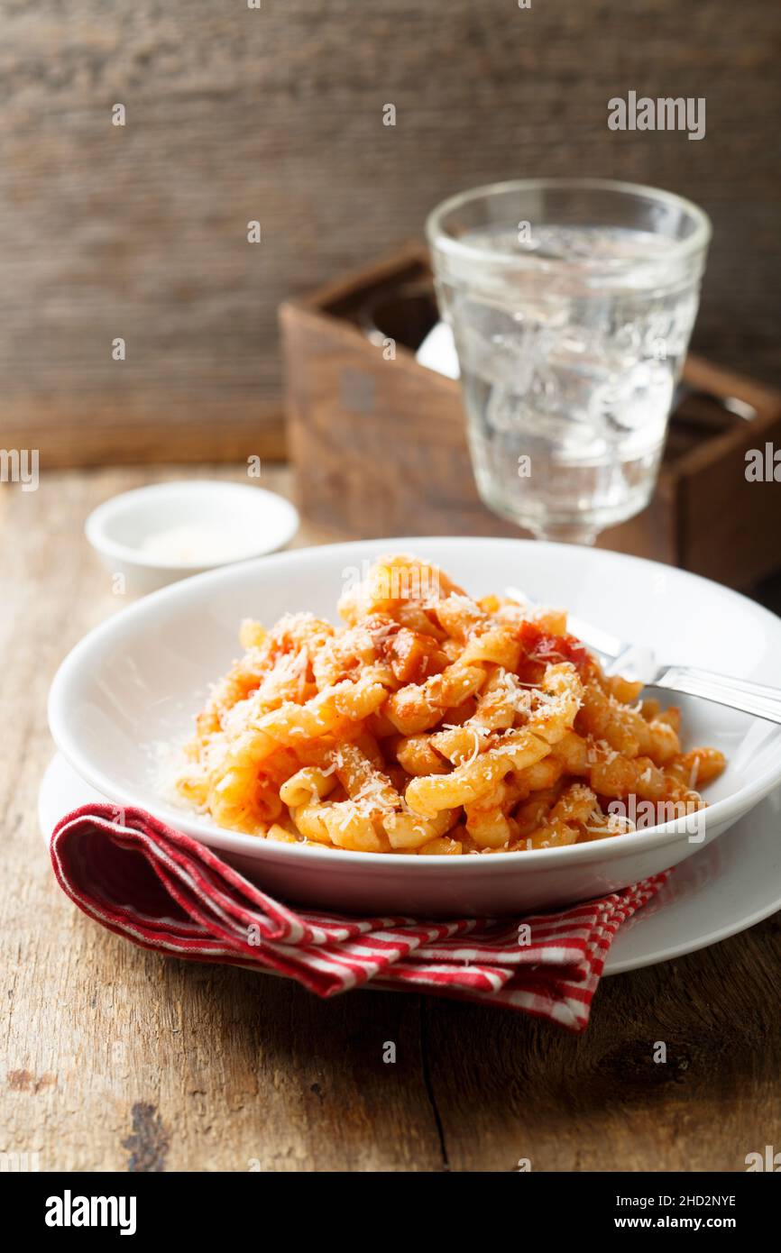 Pasta with tomato sauce and cheese Stock Photo - Alamy