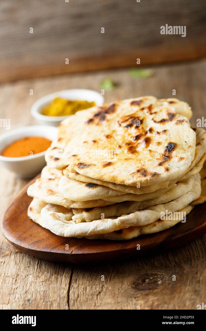 Traditional homemade flatbread on desk Stock Photo Alamy