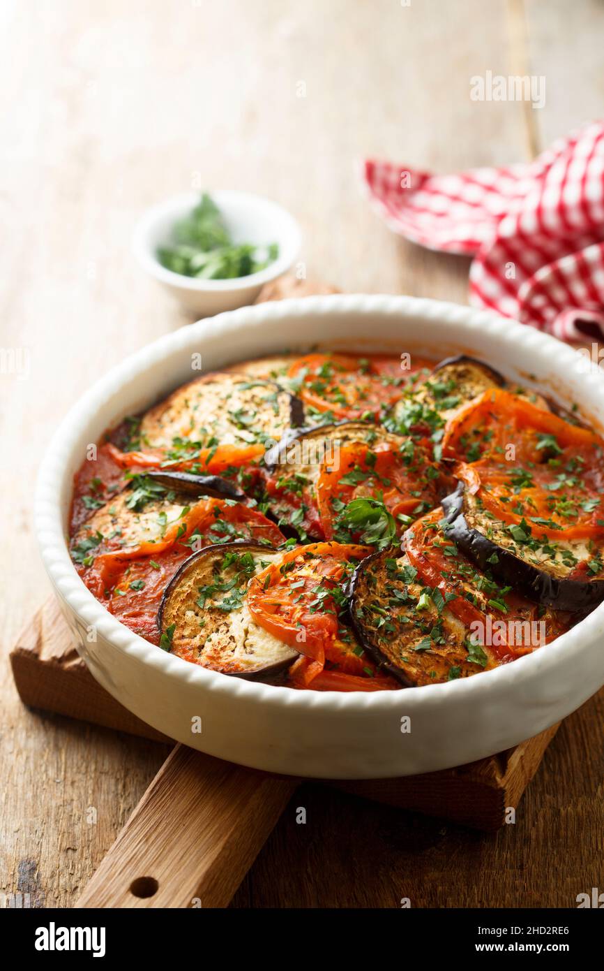 Homemade eggplant and tomato bake Stock Photo Alamy