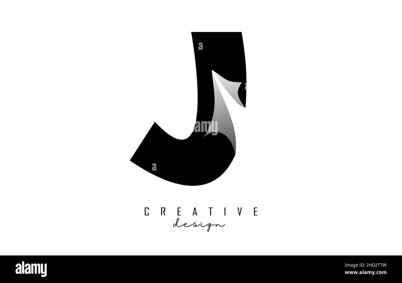 Paper cut letter J. Vector Illustration with creative cut letter ...