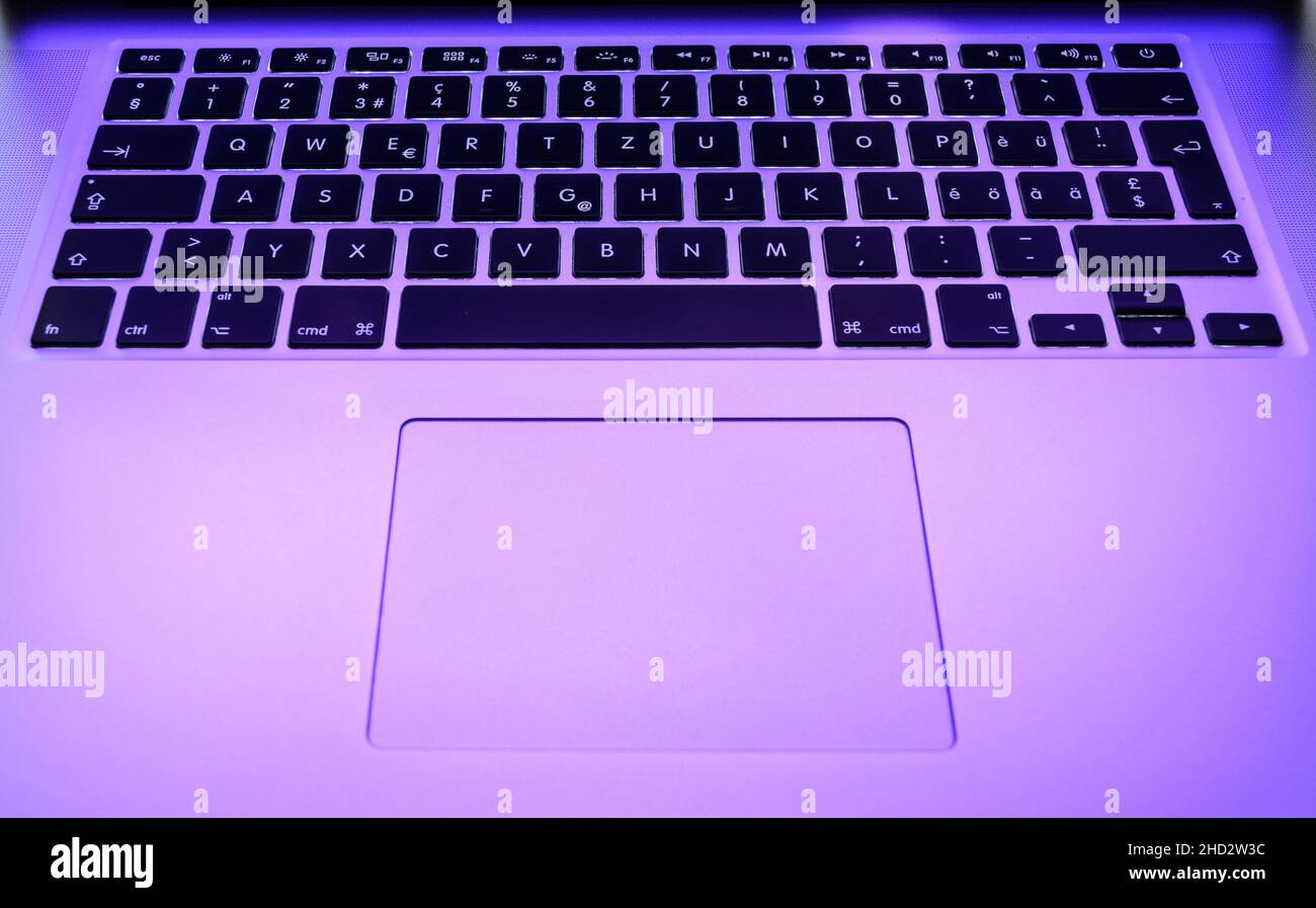 Keyboard and touchpad of an Apple Macbook Pro Stock Photo Alamy
