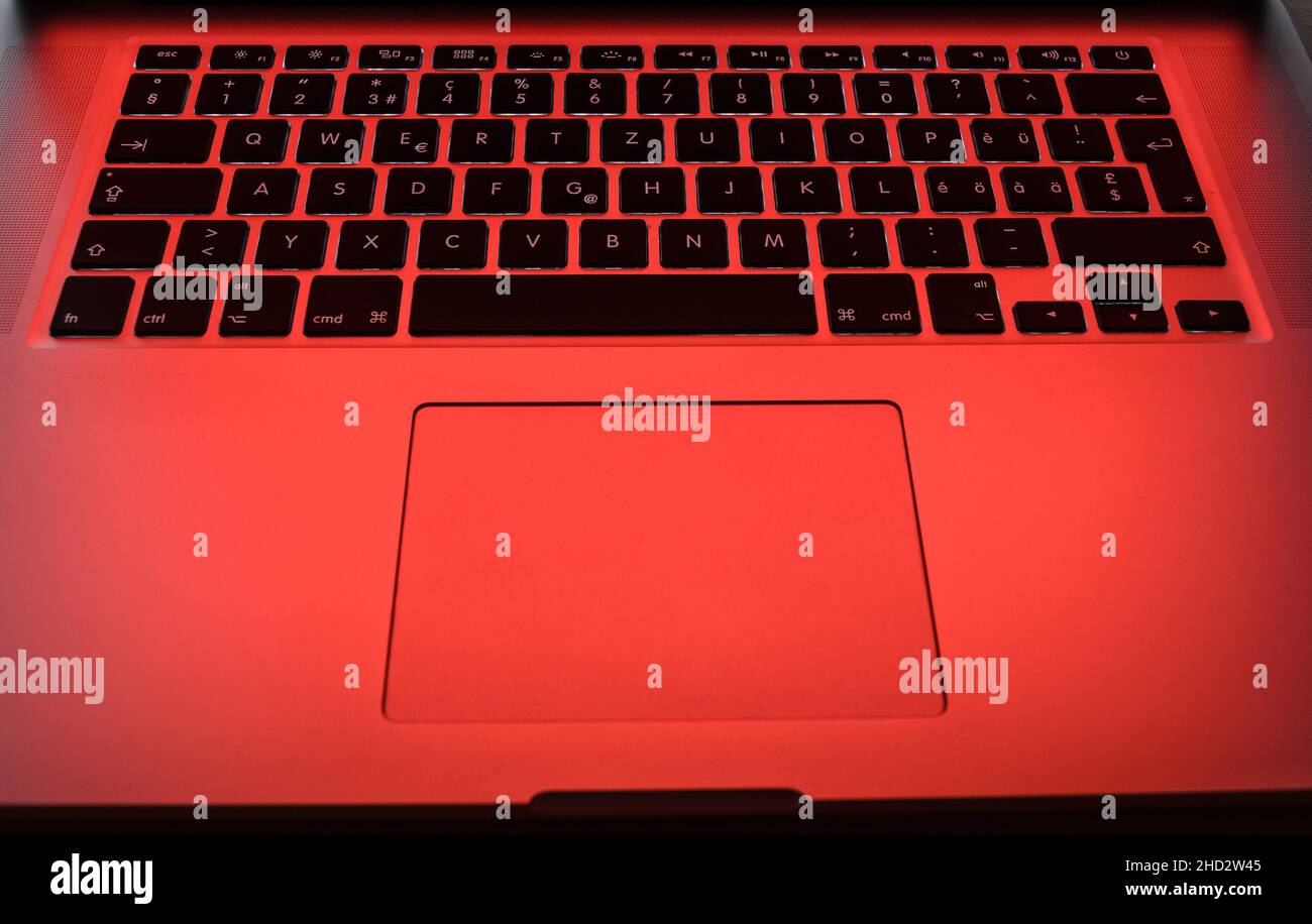 Keyboard and touchpad of an Apple Macbook Pro Stock Photo Alamy