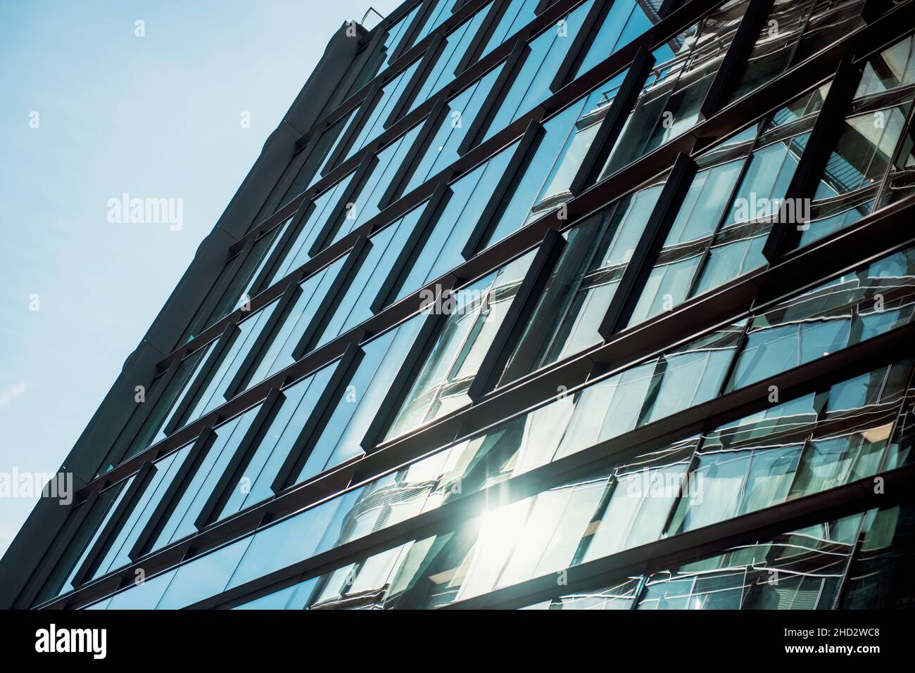 Detail of a modern building in blue tones Stock Photo