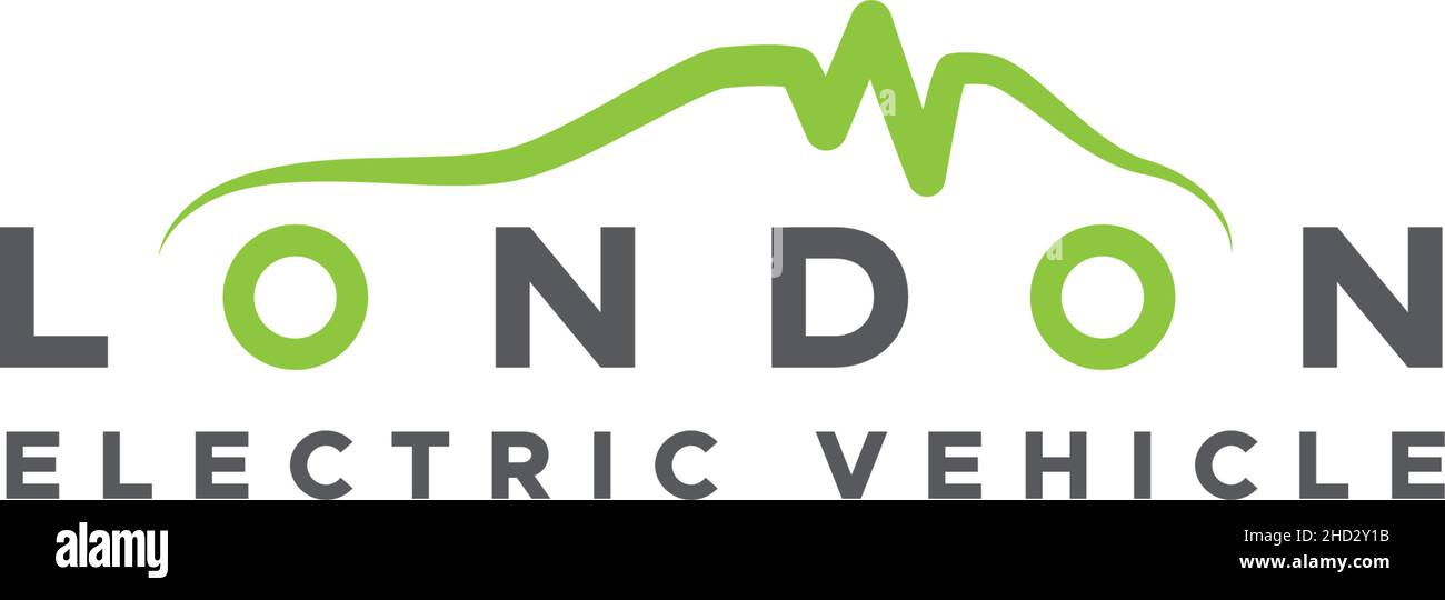 Flat letter LONDON ELECTRICAL VECHICLE logo design Stock Vector