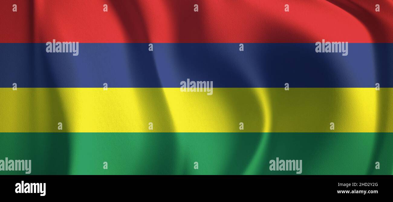 Flag of Mauritius waving in the wind. illustration background flag ...
