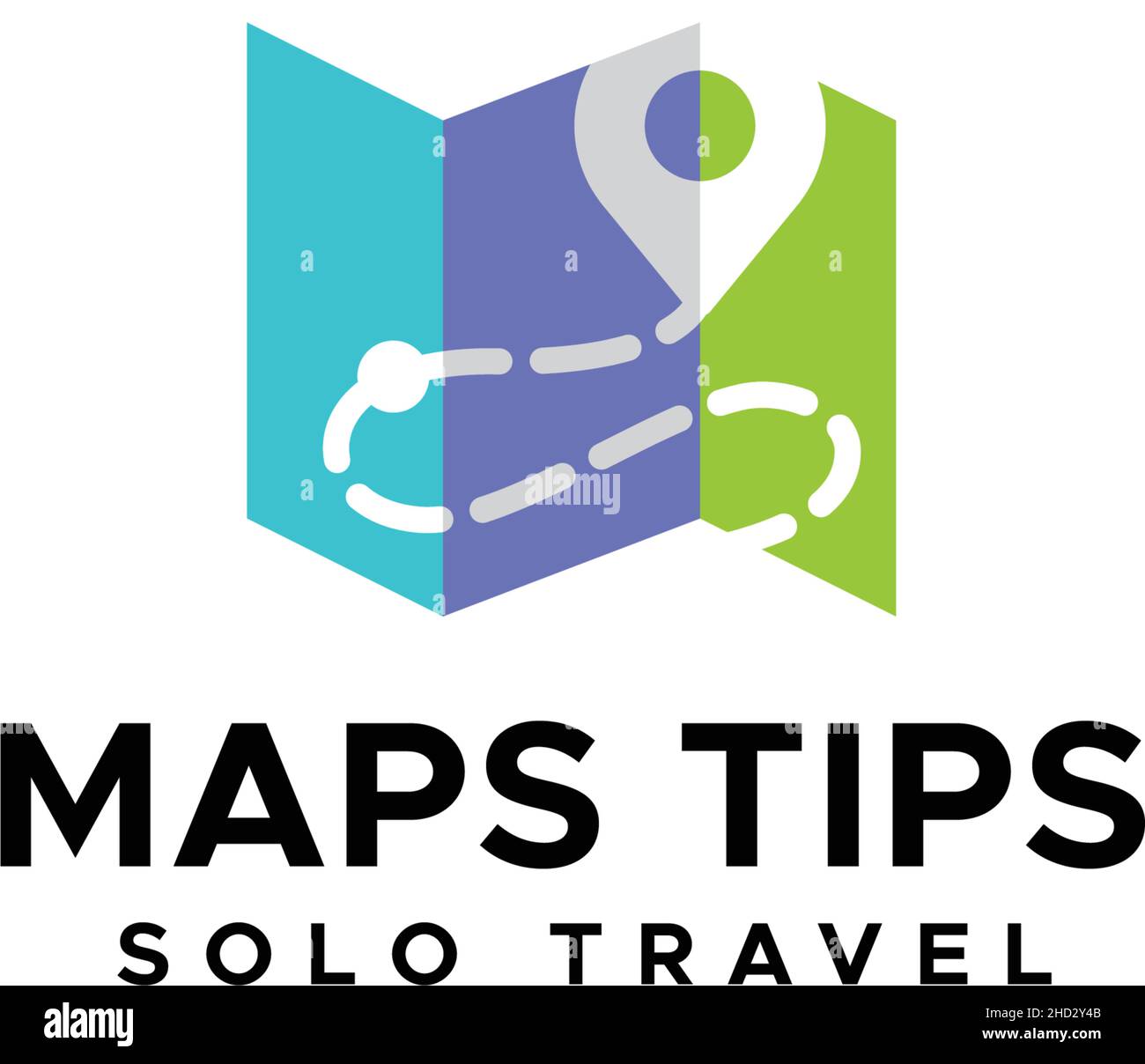 Modern colorful MAPS TIPS direction logo design Stock Vector