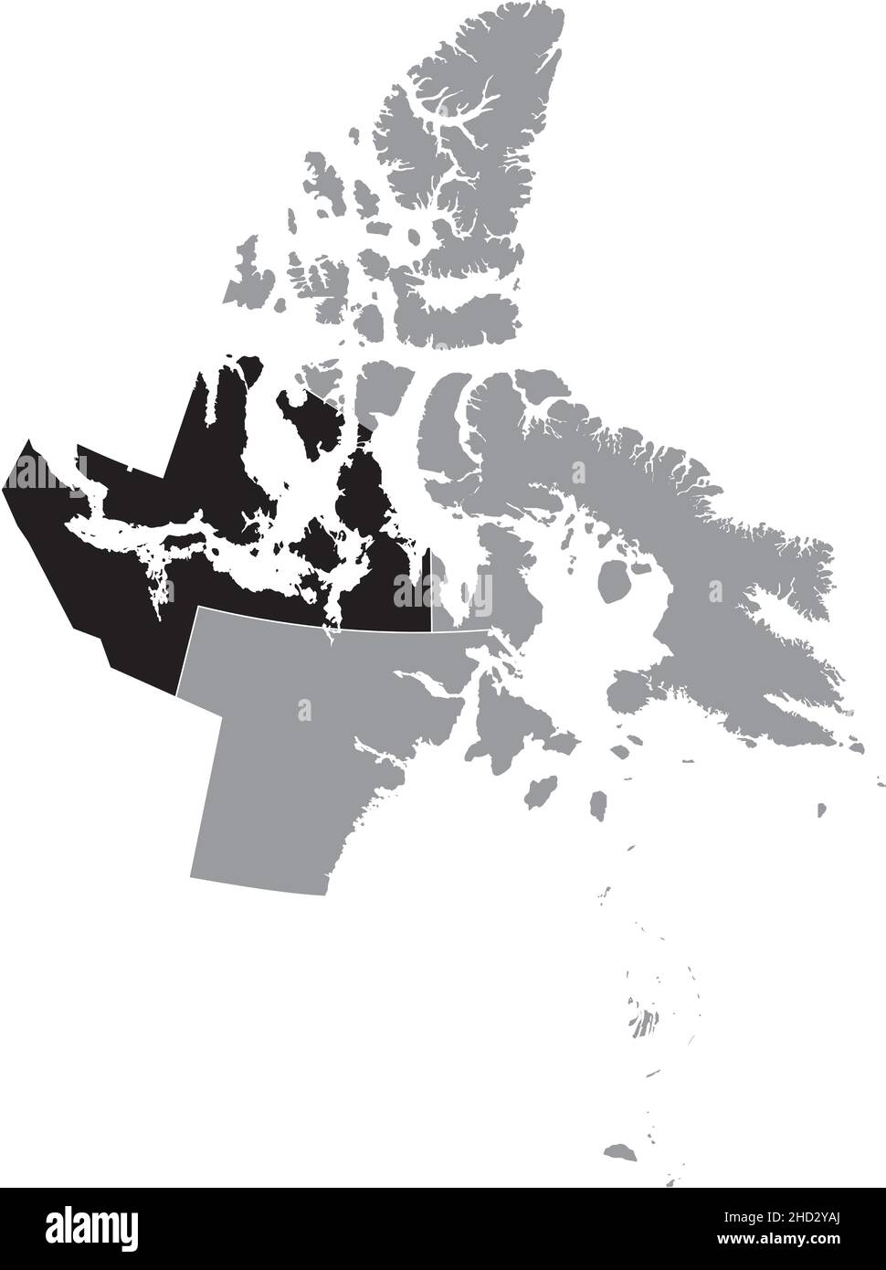 Black flat blank highlighted location map of the KITIKMEOT-KITIKMEOT ...