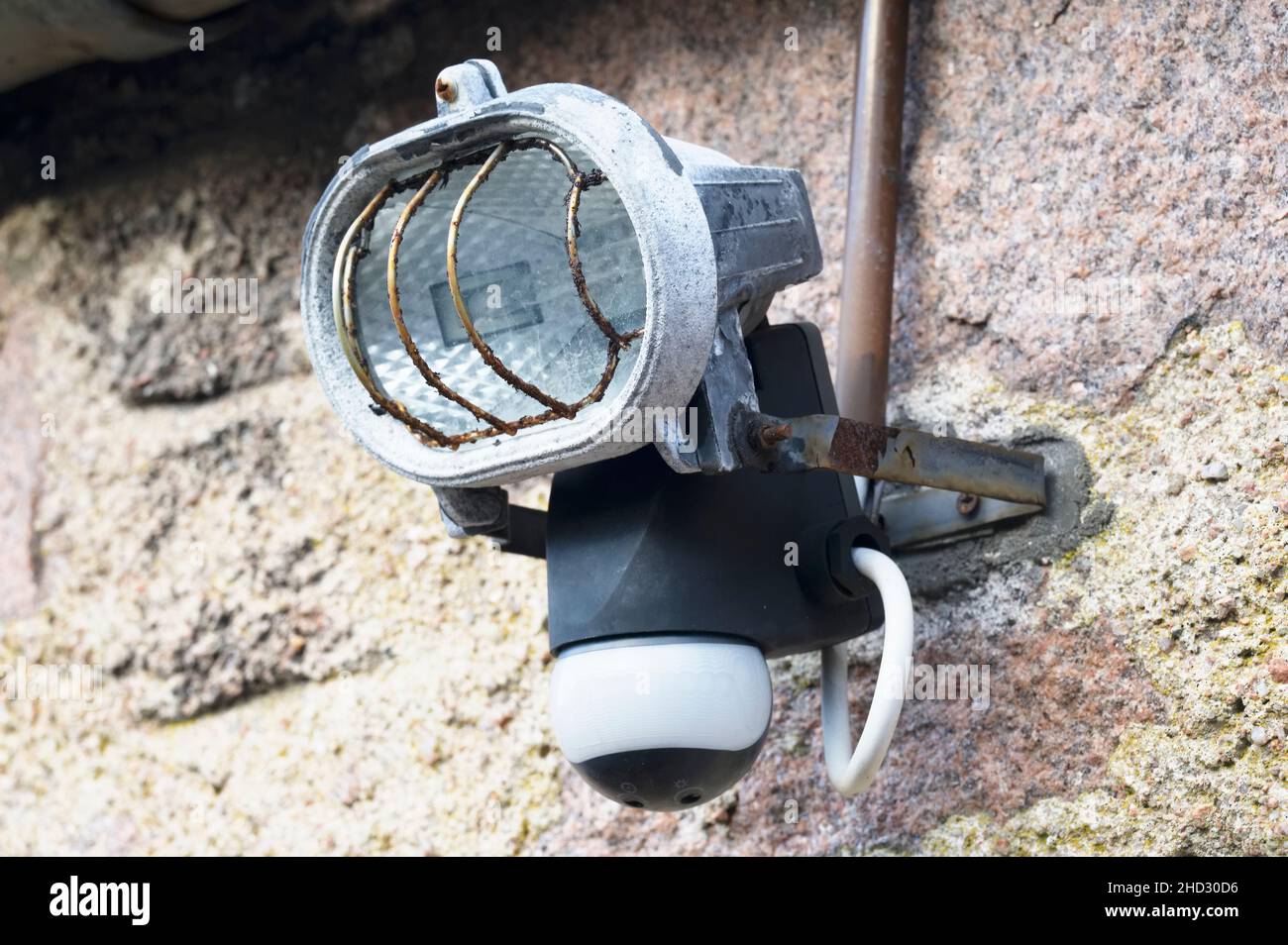 Security light and PIR for automatic operation Stock Photo