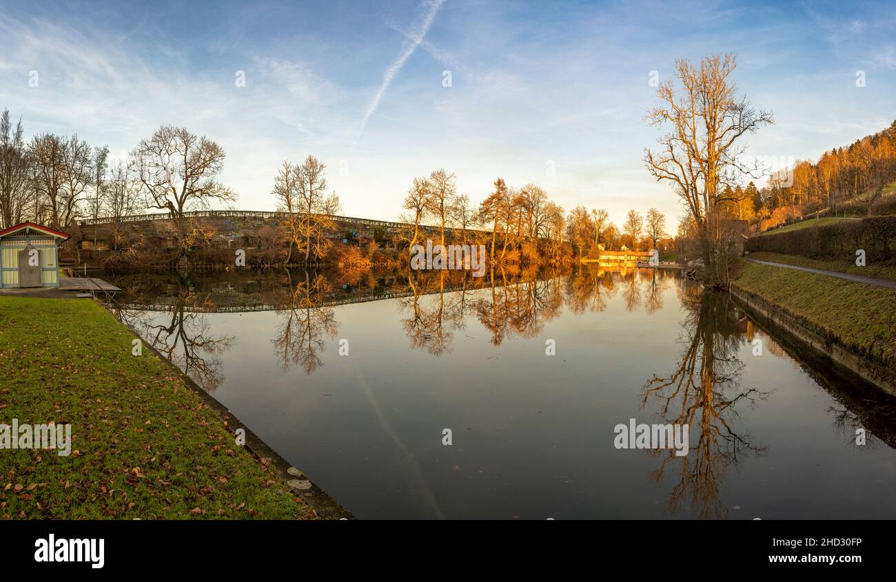 Drei Weihern or three lime trees in St.Gallen, Switzerland Stock Photo