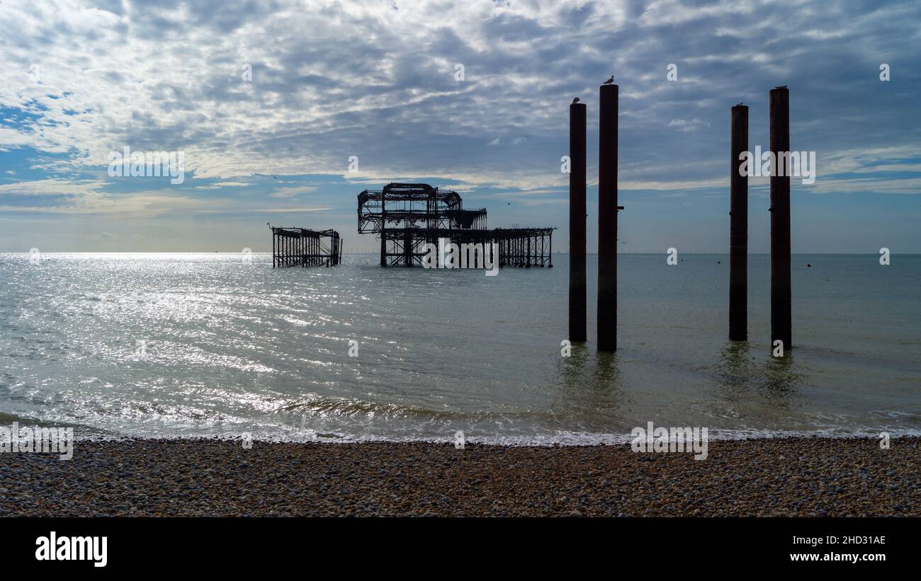 Brighton West Pier at Dusk Stock Photo
