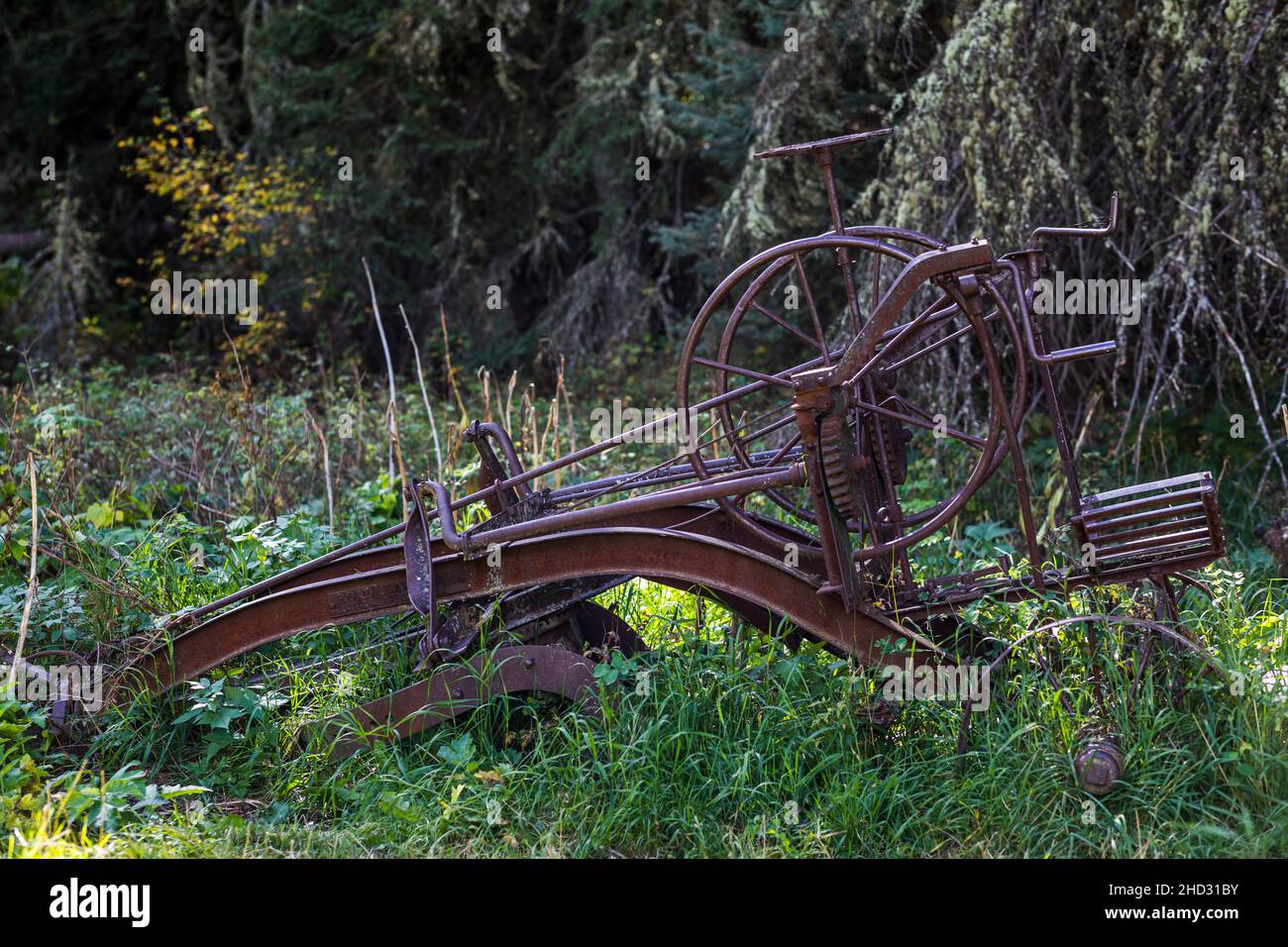 Abandoned farm equipment Stock Photo