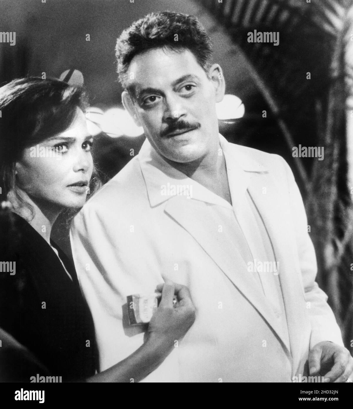 Lena Olin, Raul Julia, on-set of the Film, 'Havana', Universal Pictures, 1990 Stock Photo