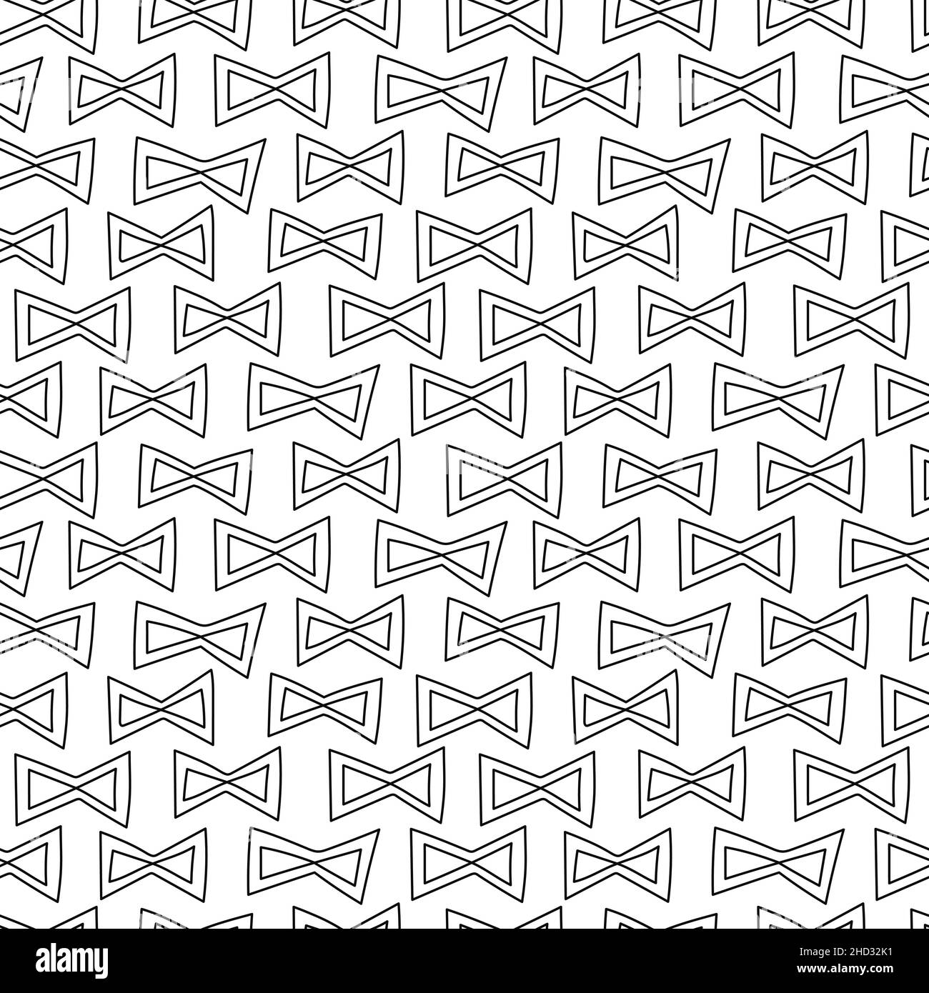 Abstract hand drawn seamless pattern with ribbon shape elements. Stock Vector