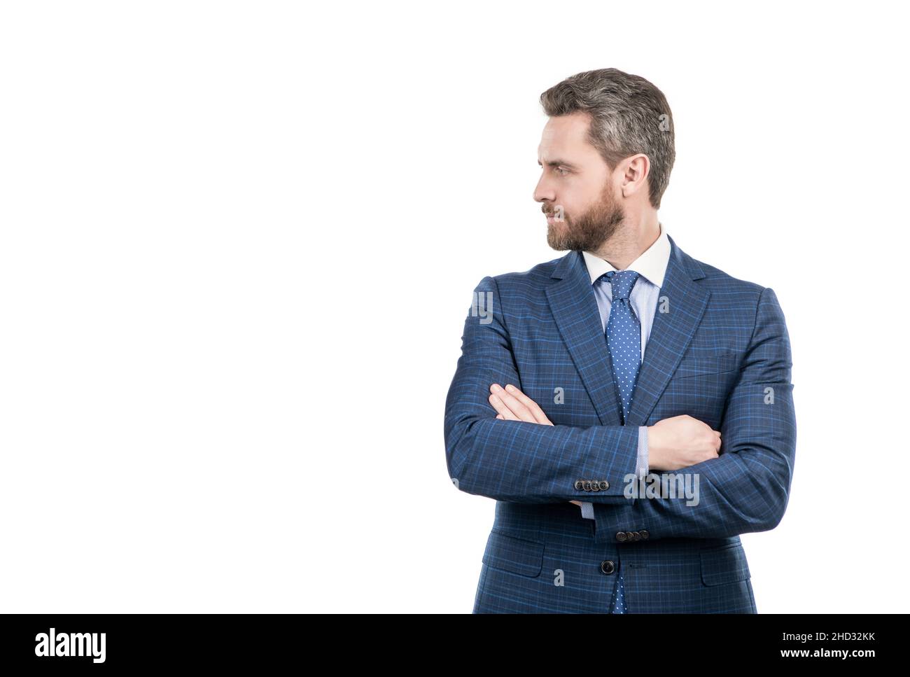 Confident professional employee man keep arms crossed in formal suit ...