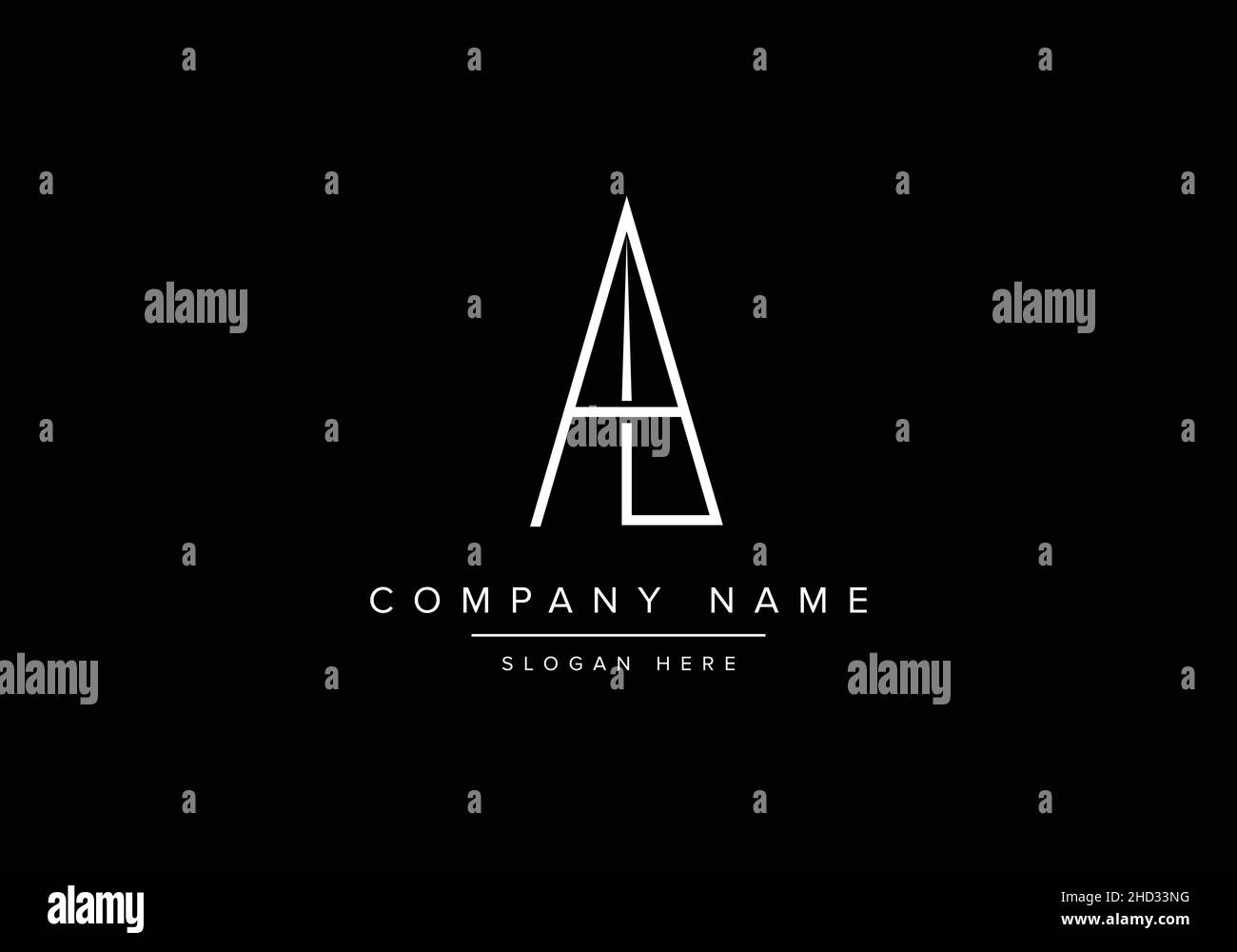 Letter AL LA Logo Design, Creative Minimal AL LA Monogram Stock Vector