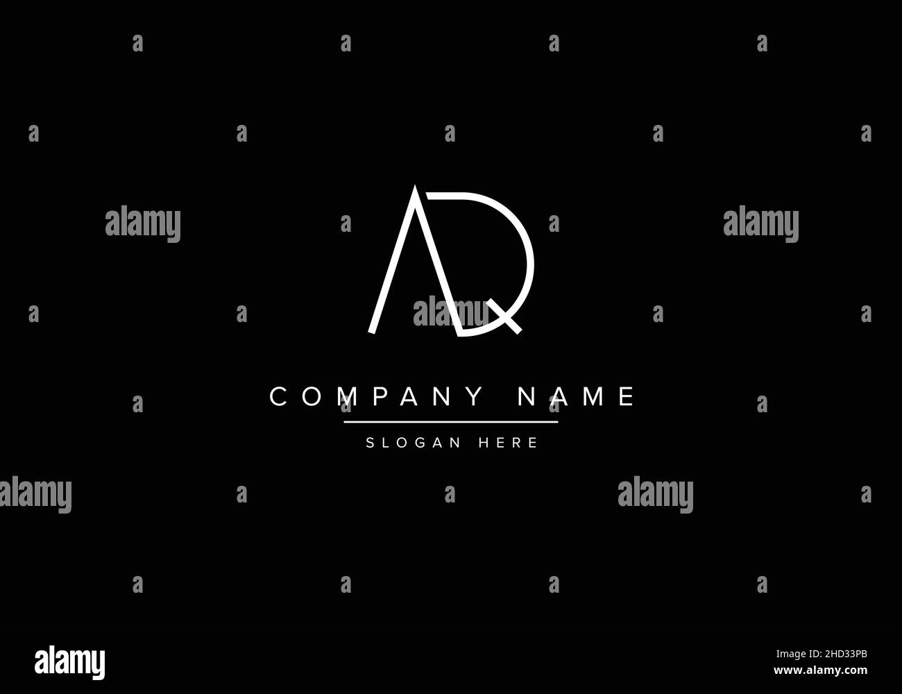 Initial letter AQ monogram logo Stock Vector