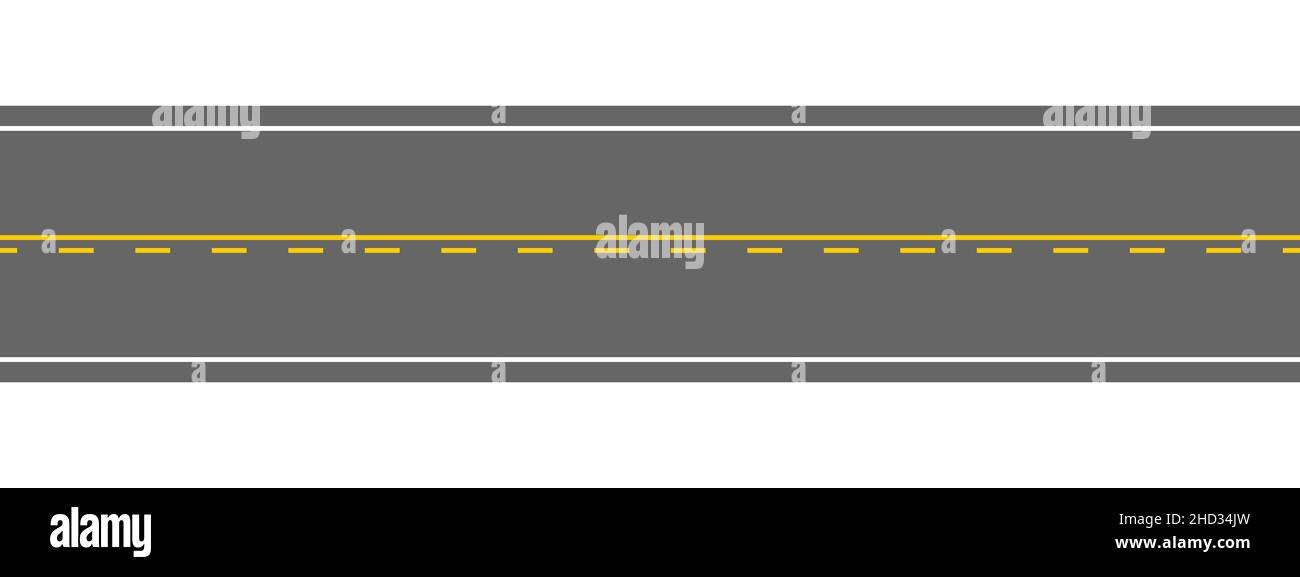 Empty straight road with marking. Overhead view. Highway seamless ...