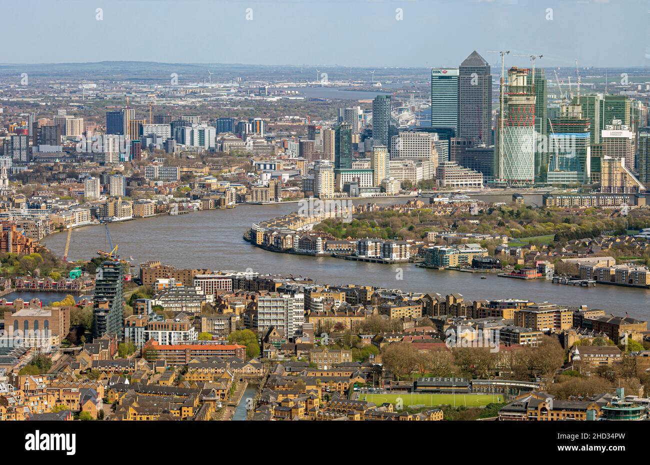 Great Britain / England /London /  View from The Shard to Canary wharf Stock Photo