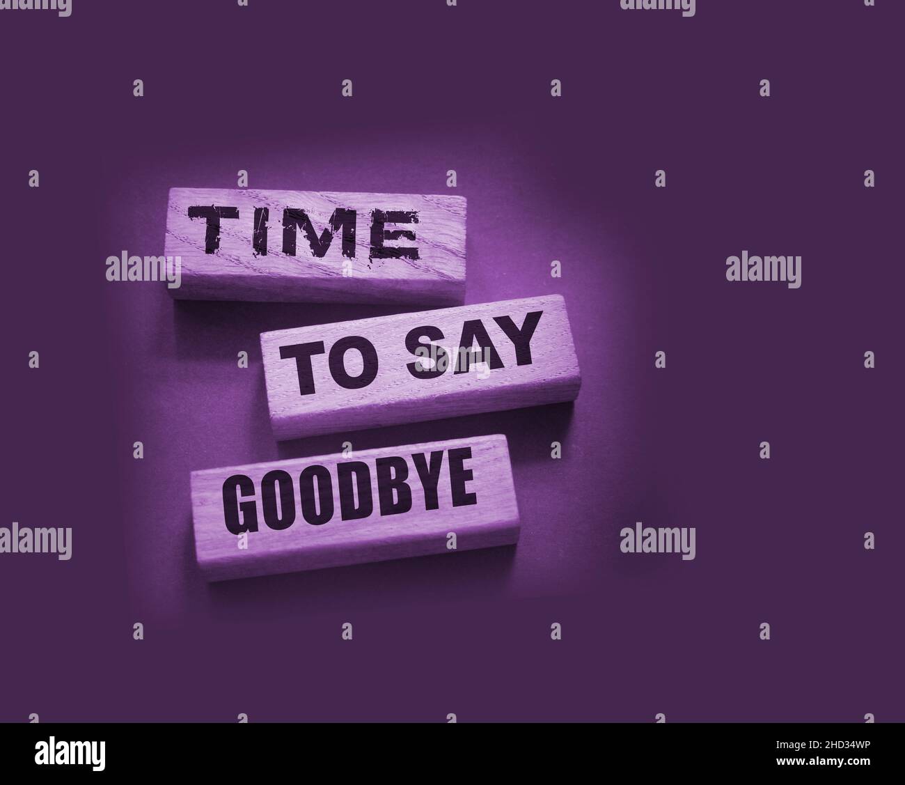 Time to Say Goodbye Message on wooden blocks. Concept Image Stock Photo Alamy