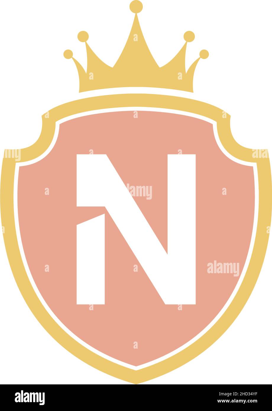 Letter N with shield icon logo design illustration vector Stock Vector ...
