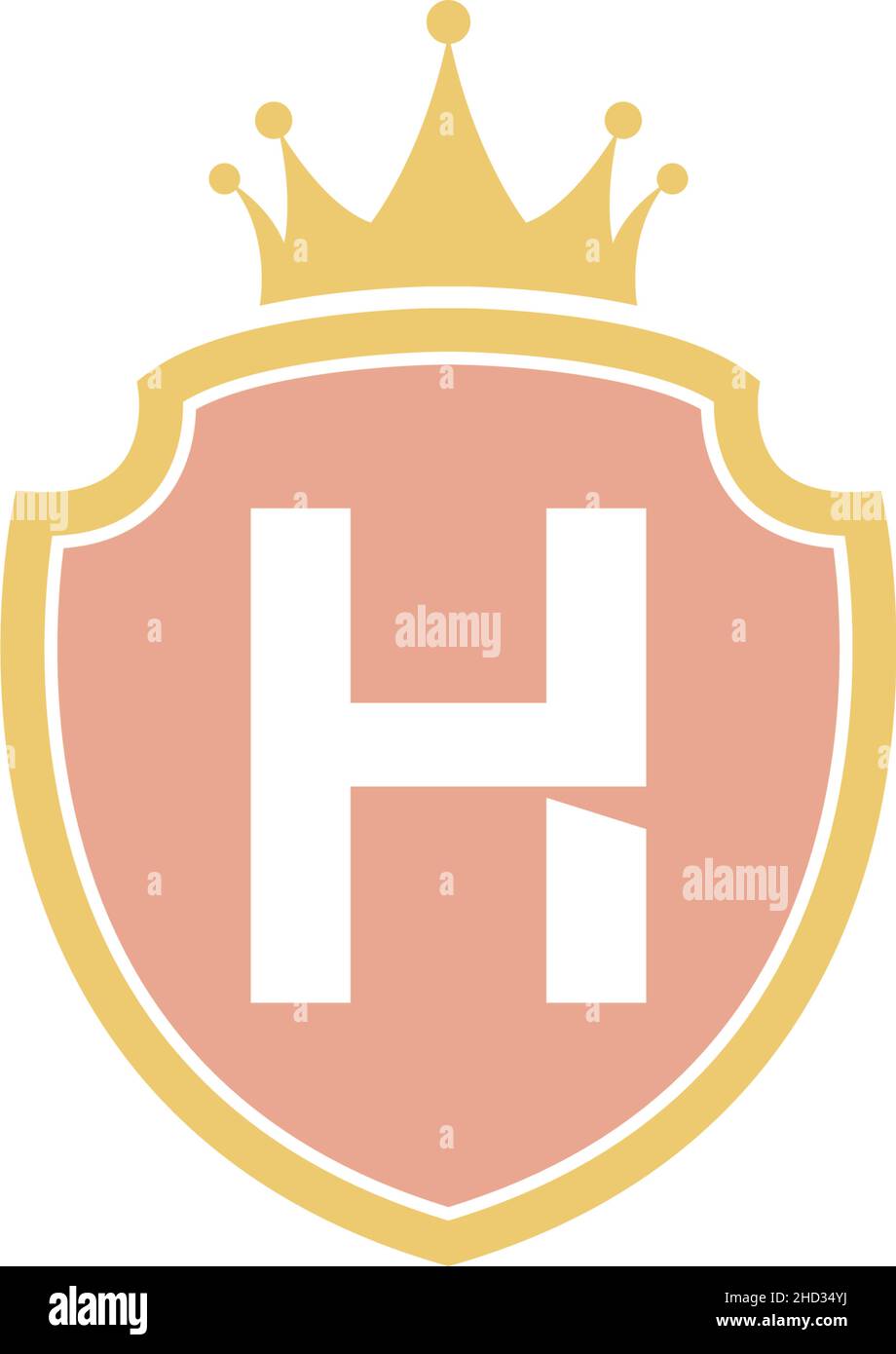 Letter H with shield icon logo design illustration vector Stock Vector ...