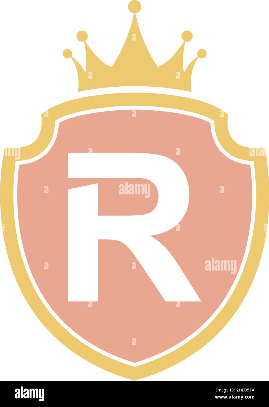 Letter R with shield icon logo design illustration vector Stock Vector ...