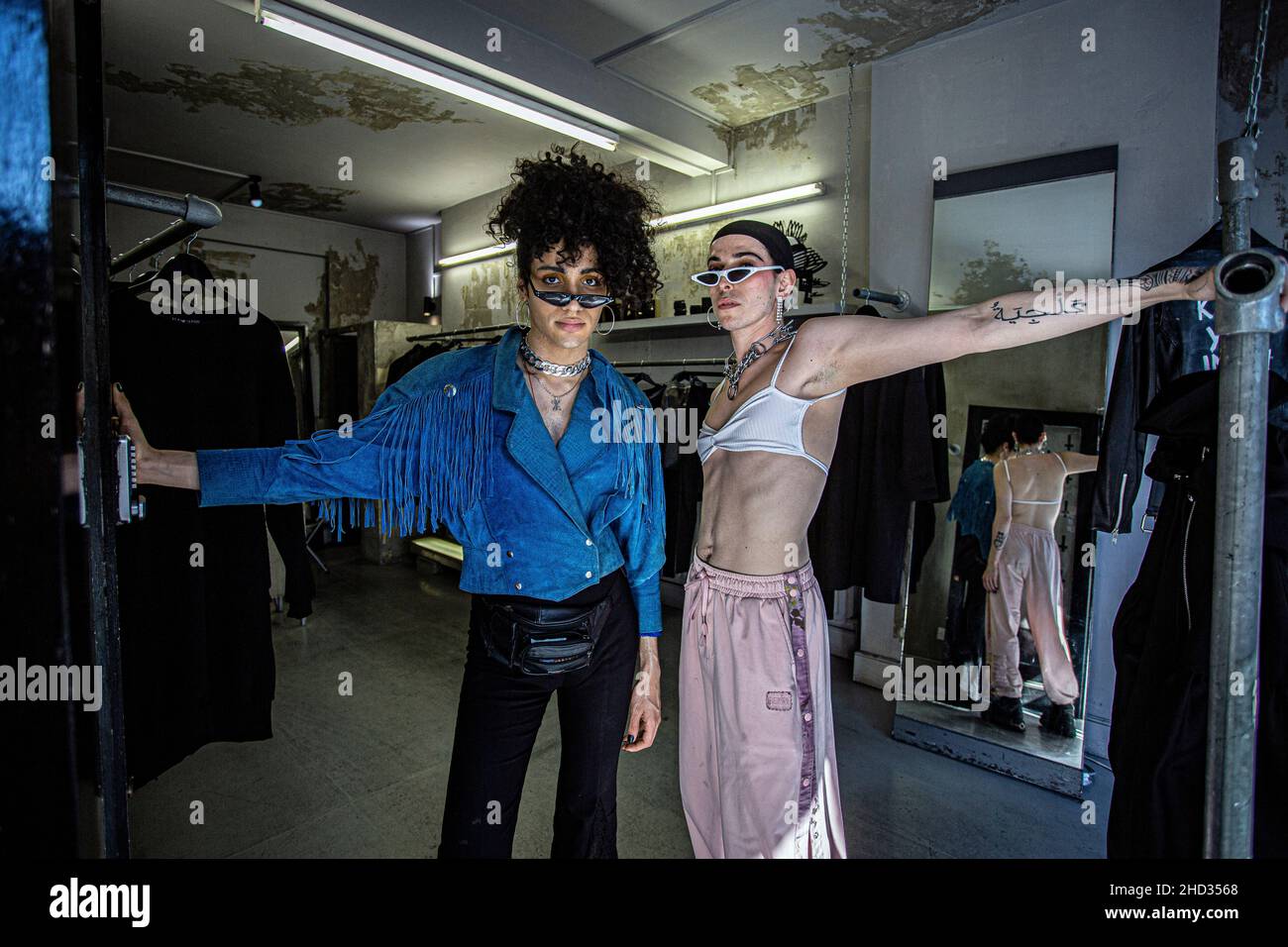 Quirky fashion hipsters shop in Brick Lane , East London Stock Photo