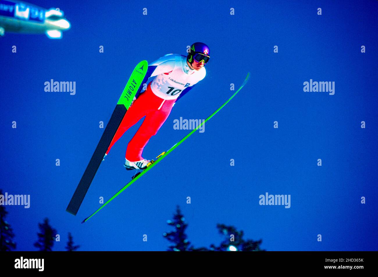 Stein Henrik Tuff (NOR) competing in the Men's K120 individual ski jumping at the 1994 Olympic Winter Games Stock Photo