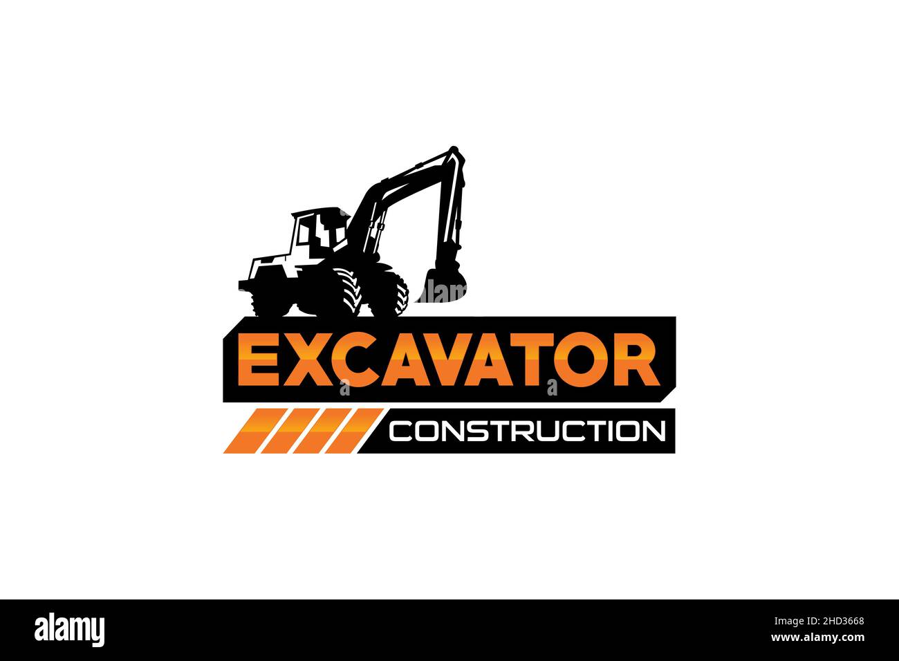 Excavator logo template vector. Heavy equipment logo vector for