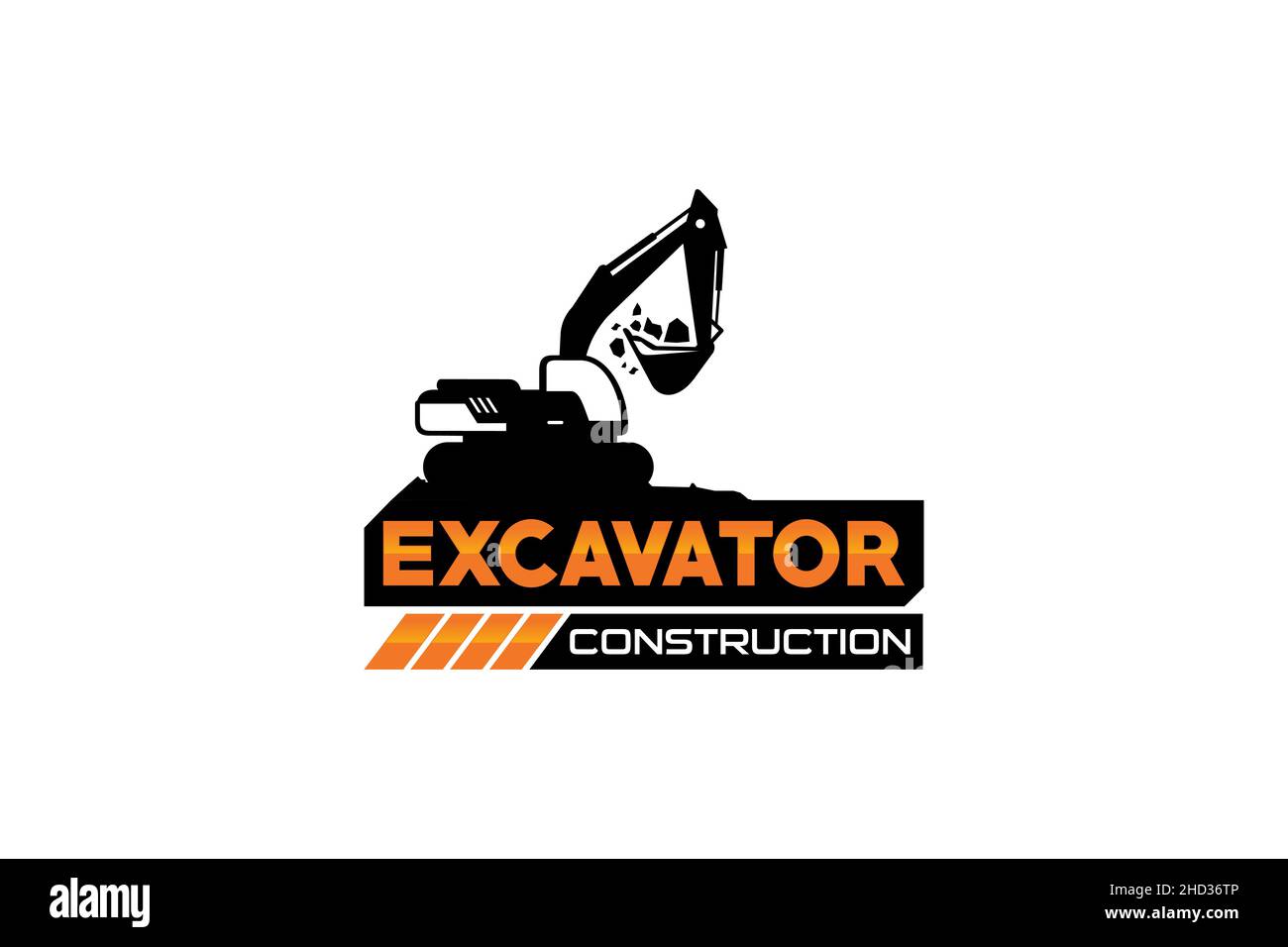 Excavator logo template vector. Heavy equipment logo vector for