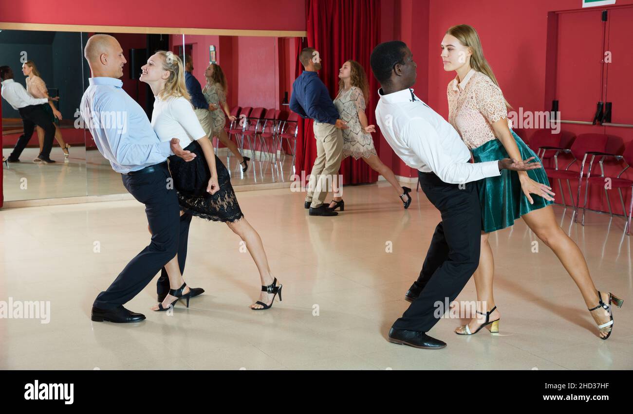 People dancing rockandroll in pairs Stock Photo Alamy