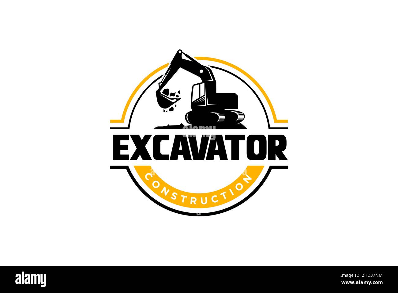 Excavator logo template vector. Heavy equipment logo vector for