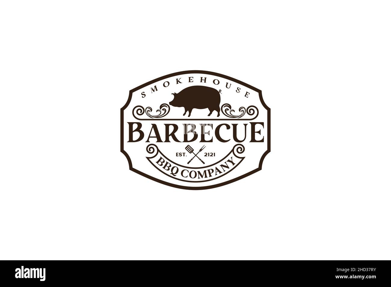 Vintage Retro Rustic BBQ Grill, Barbecue, Barbeque Label Stamp Logo ...