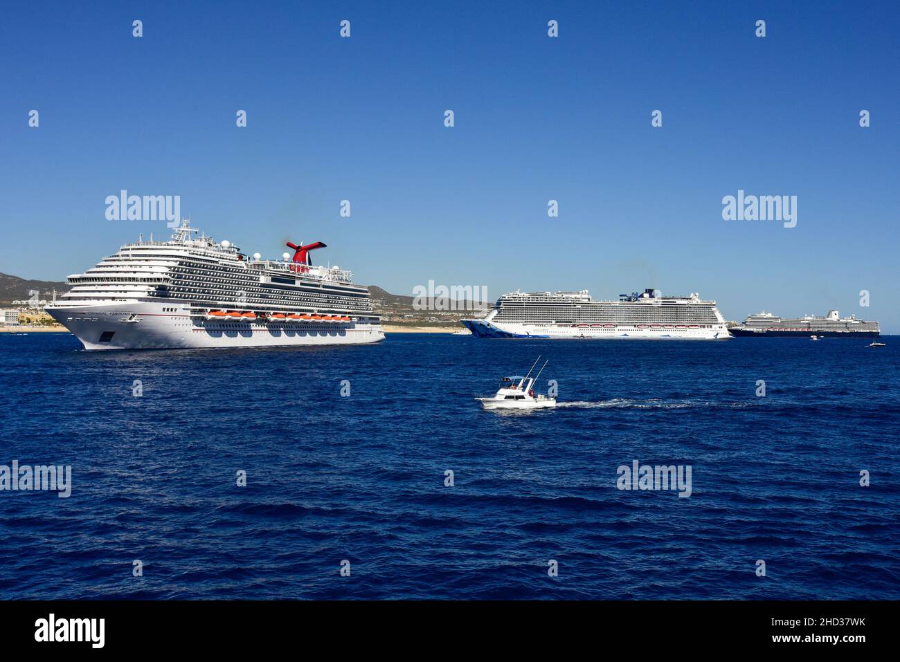 Cruise Ships in port at Cabo St Lucas, Mexico Stock Photo